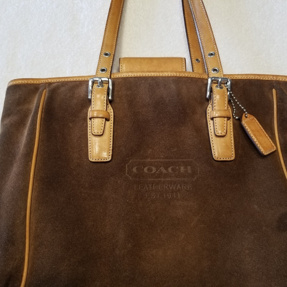 Suede Coach Handbag